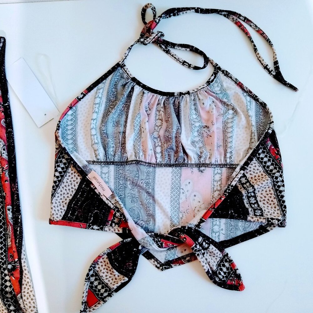 Set of Bohemian Bell bottoms Flare Leggings with matching wrap top Size Large - Picture 6 of 16